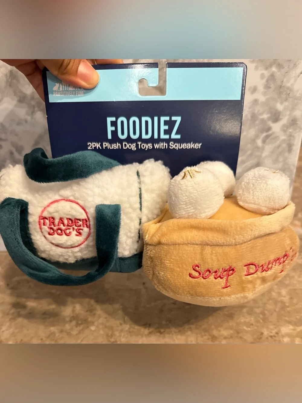 Pawsitively Fun Foodiez Trader Joes Dog Toys 2PK